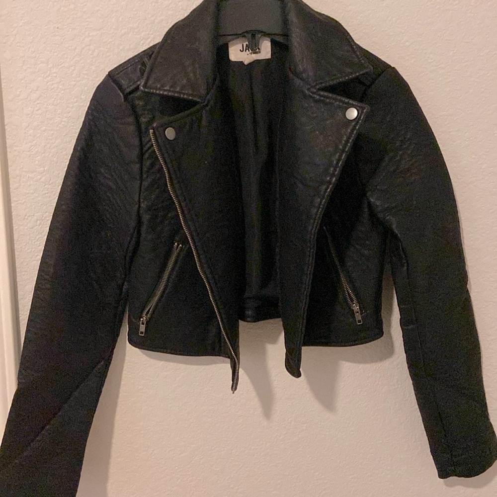 BB Dakota Faux Leather Crop Jacket size S